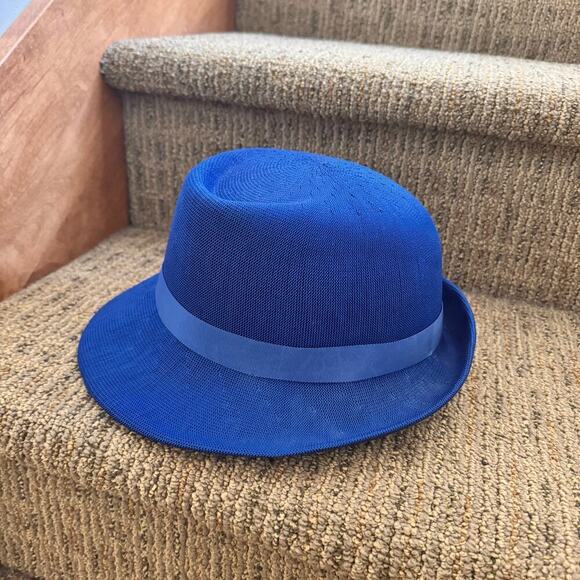Vintage Kangol Zephyr Faye Blue Woven Hat elegant women’s unique breathable - Picture 4 of 8